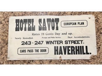 1904 Antique Trolley Car Advertisement Hotel Savoy Haverhill MA (Read Description)