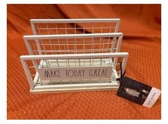 NWT ~ Rae Dunn By Design Styles Metal Mail Holder ~ Make Today Great