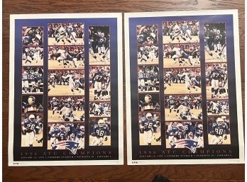 Pair Of New England Patriots 1996 AFC Champion Posters