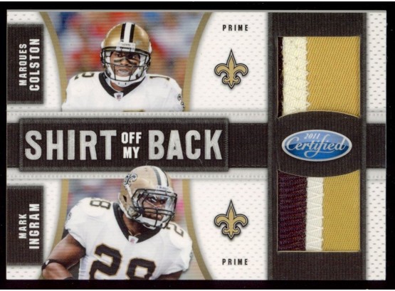 2011 Certified Football Marcus Colston/mark Ingram Game Worn Patches /25 #4 New Orleans Saints