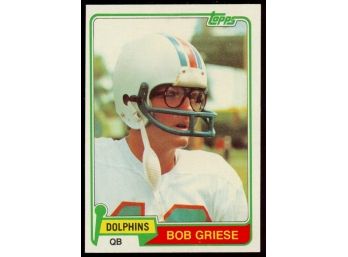 1981 Topps Football Bob Griese #482 Miami Dolphins Vintage HOF