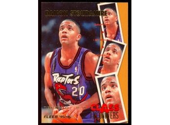 1995-96 Fleer Basketball Damon Stoudamire Class Encounters Rookie Card #34 Toronto Raptors RC