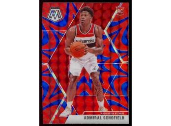 2019 Mosaic Basketball Admiral Schofield Red Blue Reactive Prizm Rookie Card #202 Washington Wizards RC