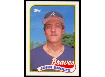 1989 Topps Baseball John Smoltz Rookie Card #382 Atlanta Braves RC