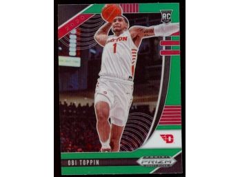 2020 Prizm Draft Basketball Obi Toppin Green Prizm Rookie Card #7 New York Knicks RC