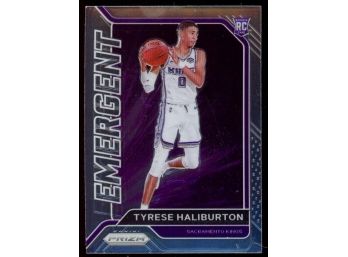 2020 Prizm Basketball Tyrese Haliburton Emergent Rookie Card #29 Sacramento Kings RC