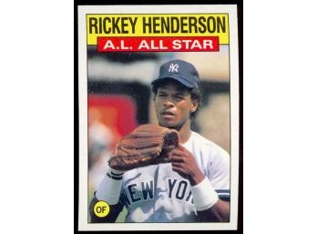 1986 Topps Baseball Rickey Henderson AL All-star #716 New York Yankees Vintage HOF