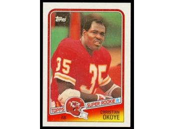 1988 Topps Football Christian Okoye Super Rookie Card #363 Kansas City Chiefs RC Vintage