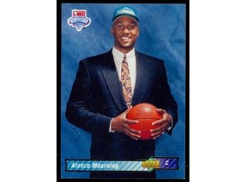 1992 Upper Deck Basketball Alonzo Mourning Rookie Card #2 Charlotte Hornets RC HOF