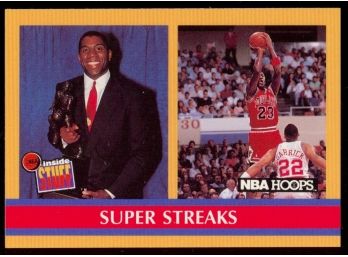 1990 NBA Hoops Behind The Scenes Magic Johnson/michael Jordan Super Streaks #385 HOF