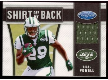 2011 Certified Football Bilal Powell 'shirt Off My Back' Patch /250 #19 New York Jets
