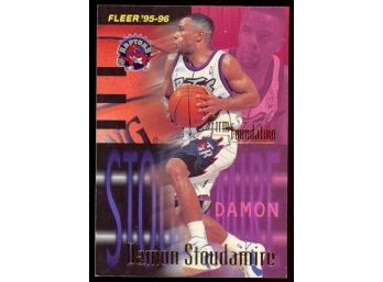 1995-96 Fleer Basketball Damon Stoudamire Firm Foundations Rookie Card #345 Toronto Raptors RC