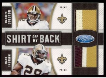 2011 Certified Football Marcus Colston/mark Ingram Game Worn Patches /25 #4 New Orleans Saints