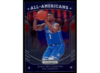 2019 Prizm Draft Basketball Zion Williamson All-americans Rookie Card #100 Duke Blue Devils/pelicans RC