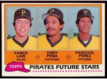 1981 Topps Pittsburgh Pirates Future Stars Vance Law/tony Pena/pasual Perez #551 Vintage