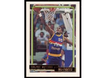 1992 Topps Gold Basketball Dikembe Mutombo #181 Denver Nuggets HOF
