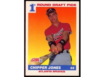 1991 Score Baseball Chipper Jones 1st Round Draft Pick Rookie Card #671 Atlanta Braves RC HOF