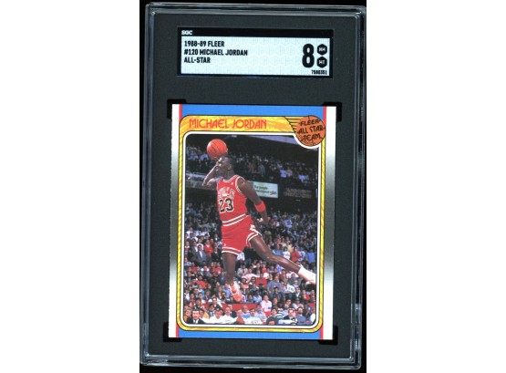 1988-89 Fleer Basketball Michael Jordan All-star #120 SGC 8 Chicago Bulls HOF