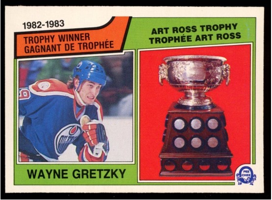1983 O-Pee-Chee #204 Wayne Gretzky - Art Ross Trophy - Edmonton Oilers HOF