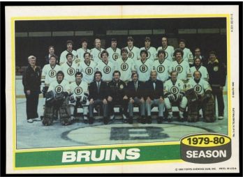 1980 Topps Hockey Boston Bruins 1979-80 Team Photo Pin-up #4 Vintage