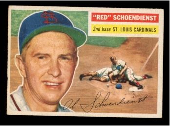 1956 Topps Baseball Red Schoendienst #165 St Louis Cardinals Vintage