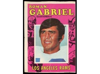 1971 Topps Football Roman Gabriel Pin-up #8 Los Angeles Rams Vintage
