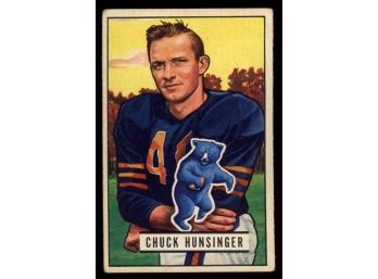 1951 Bowman Football Chuck Hunsinger #123 Chicago Bears Vintage