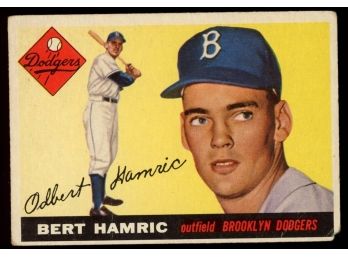 1955 Topps Baseball Bert Hamric Rookie Card #199 Brooklyn Dodgers Vintage RC