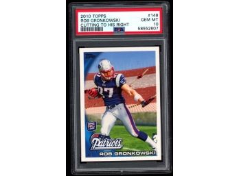 2010 Topps Football Rob Gronkowski Cutting To His Right Rookie Card PSA 10 #148 New England Patriots RC HOF
