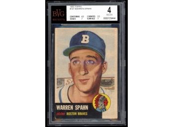 1953 Topps Baseball Warren Spahn #147 BVG 4 Boston Braves Vintage HOF