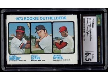1973 Topps Baseball Rookie Outfielders Alonza Bumbry/dwight Evans/charlie Spikes #614 Graded CSG 6.5 Vintage