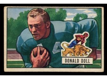 1951 Bowman Football Donald Doll #61 Detroit Lions Vintage