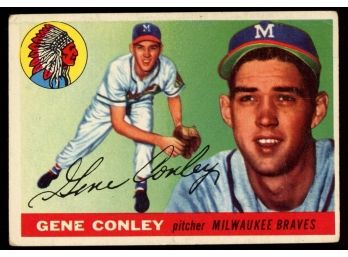 1955 Topps Baseball Gene Conley #81 Milwaukee Braves Vintage
