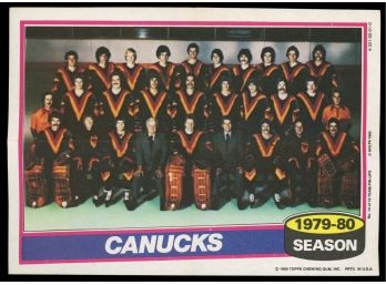 1980 Topps Hockey Vancouver Canucks 1979-80 Team Photo Pin-up #14 Vintage
