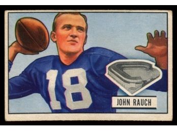 1951 Bowman Football John Rauch #44 New York Yanks Vintage