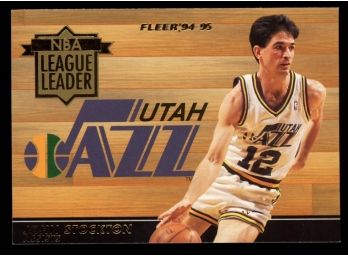 1994-95 Fleer Basketball John Stockton League Leader #8 Utah Jazz HOF