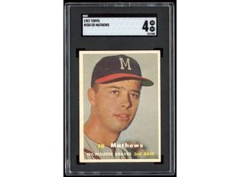 1957 Topps Baseball Ed Mathews SGC 4 #250 Milwaukee Braves Vintage HOF