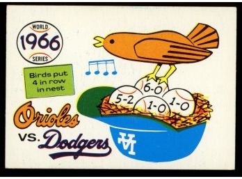 1970 Fleer Baseball 1966 World Series Baltimore Orioles Vs Los Angeles Dodgers #63 Vintage