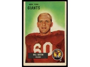 1955 Bowman Football Bill Austin #11 New York Giants Vintage