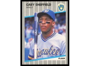 1989 Fleer Baseball Gary Sheffield Rookie Card #196 Milwaukee Brewers RC