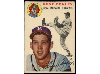 1954 Topps Baseball Gene Conley #59 Milwaukee Braves Vintage