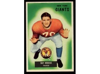 1955 Bowman Football Ray Krouse #51 New York Giants Vintage