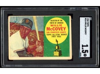 1960 Topps Baseball Willie McCovey All-star Rookie Card SGC 1.5 #316 San Francisco Giants RC Vintage HOF