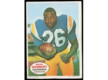 1968 Topps Football Brad Hubbert Pin-up #12 San Diego Chargers Vintage