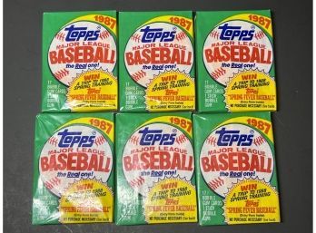 6 Packs ~ 1987 Topps Baseball Wax ~ Bonds / Bo Jackson / McGwire Rookies