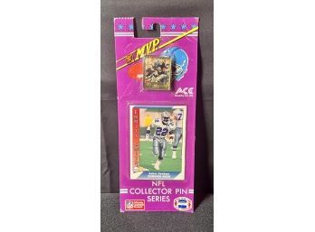 1991 Ace Novelty Football Unopened Sealed MVP Hanger Box! NFL Collector Pin Series! Emmitt Smith Cowboys HOF