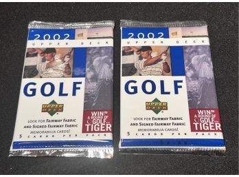 2002 Upper Deck Golf Sealed Hobby Packs Lot Of 2! Tiger Woods 2nd Year!