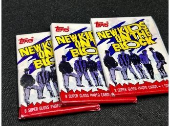 (3) 1989 Topps New Kids On The Block NKOTB Series One Trading Card Wax Packs Factory Sealed