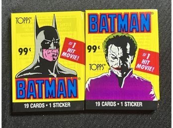 (2) 1989 Topps Batman Movie Trading Cards Packs Batman & Joker