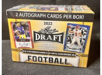 2022 Leaf Metal Draft Football Sealed Blaster Box! 2 Autographs  1 Metal Card Per Box!